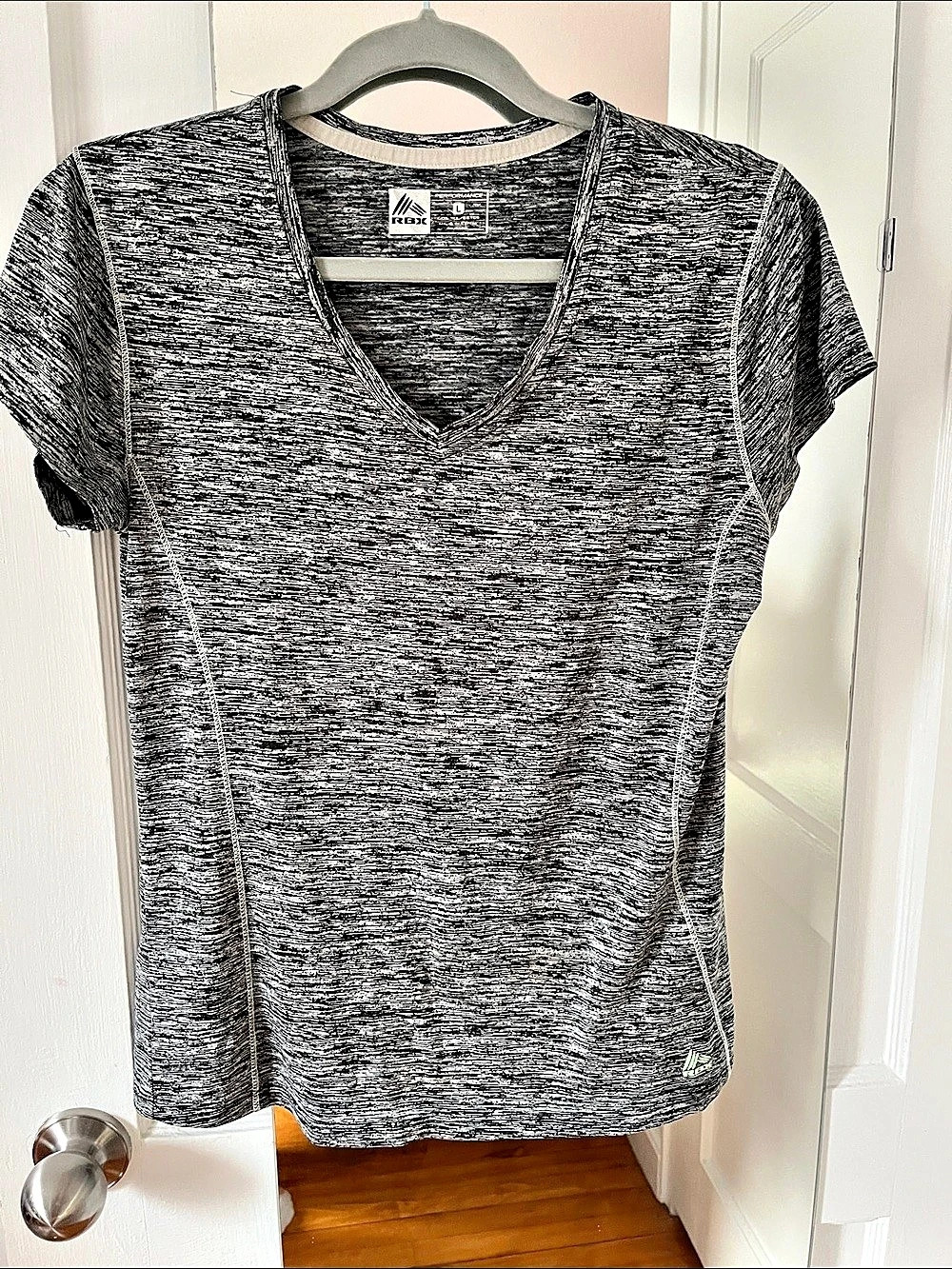 RBX Women's Short Sleeve Athletic Top in Black & White Size Large